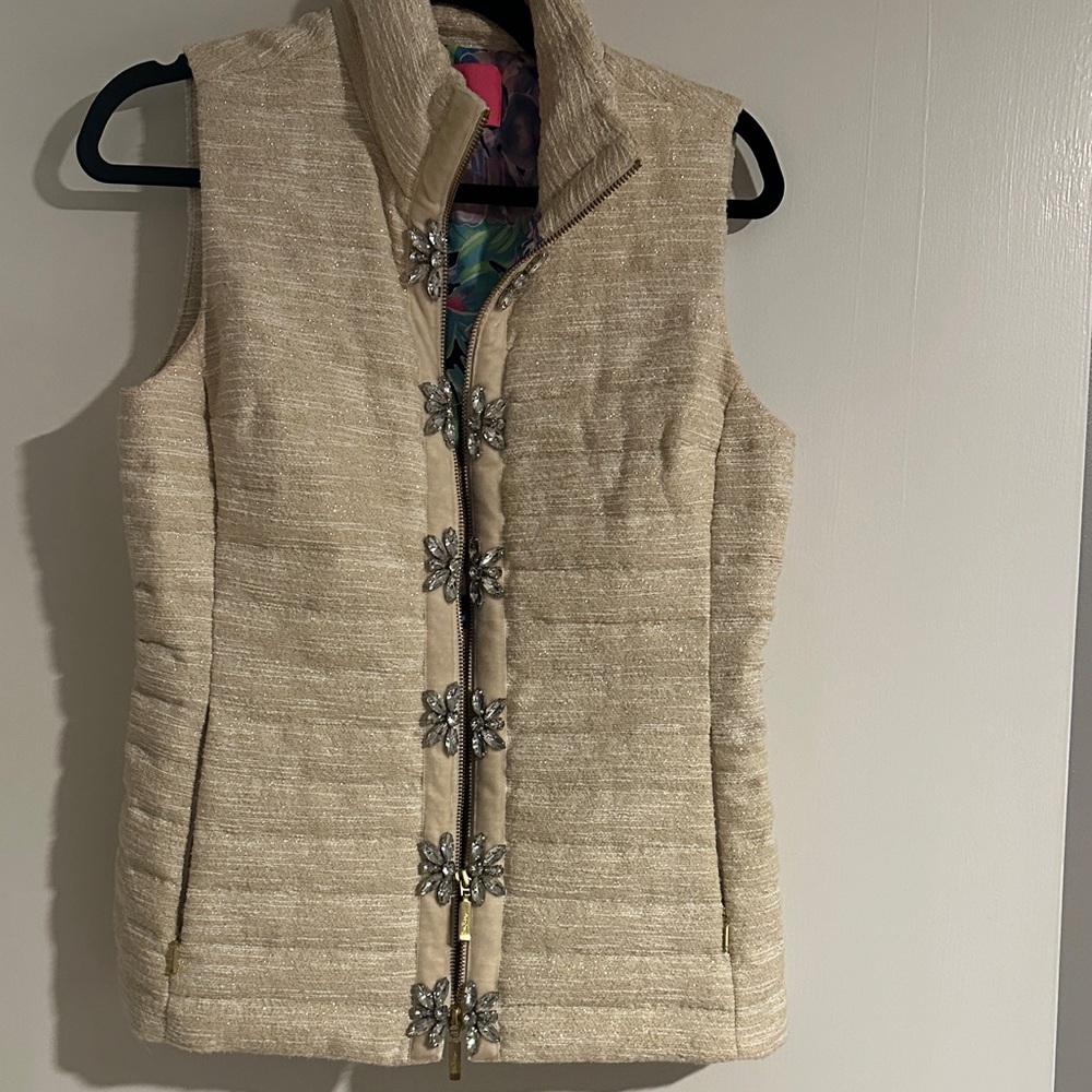 Lilly Pulitzer Gold Sparkle Vest